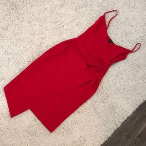 Pretty little thing red wrap dress